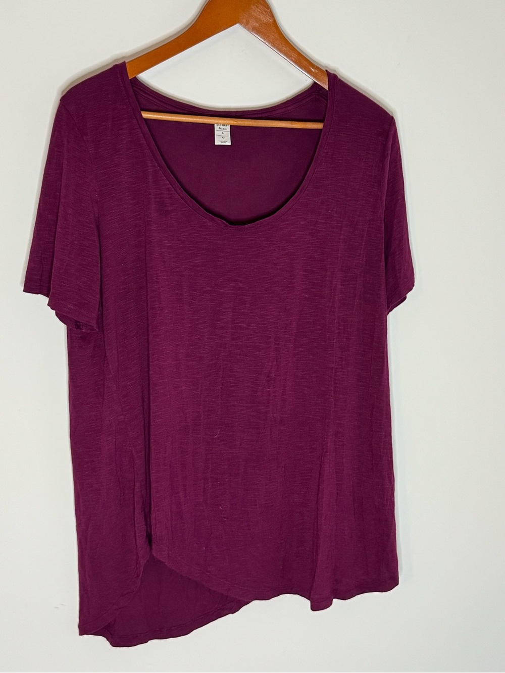 Old Navy Scoop Neck Short Sleeve Top in Plum